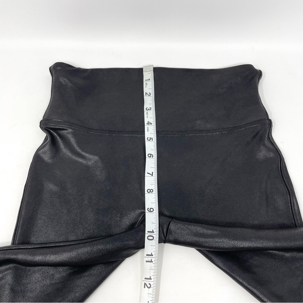 SPANX Faux Leather Bike Shorts in Black High Waisted Shiny Finish Women Size M - Picture 5 of 12